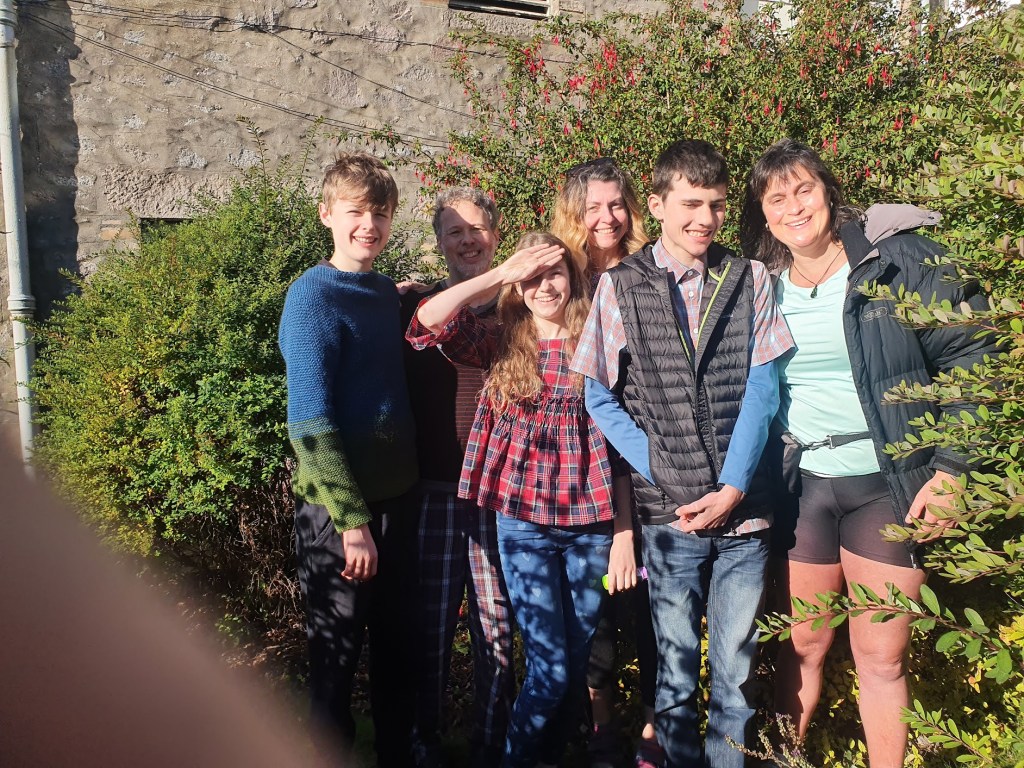 Image of people in backyard