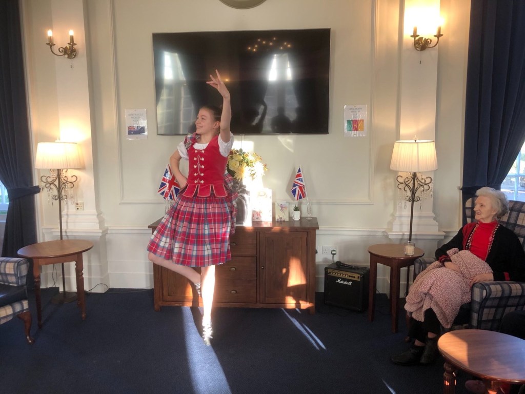 Elizabeth danicing the Highland Fling