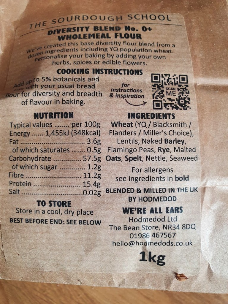 Ingredients on the back of the packet.