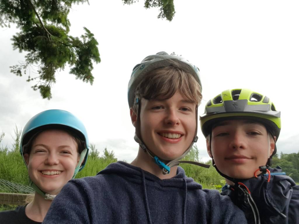 Selfie of Elizabeth, Daniel, and Etienne