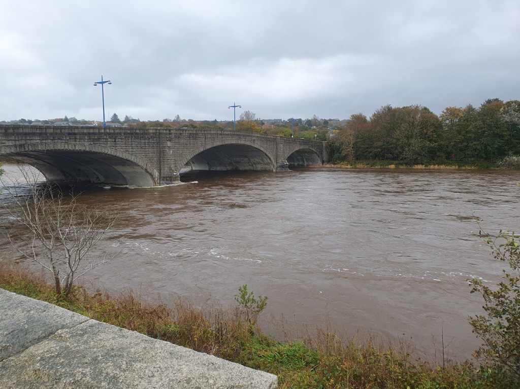 River Dee looking very full by the King George VI bridge.