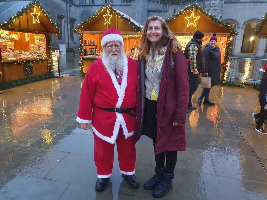 Rachel and Santa.