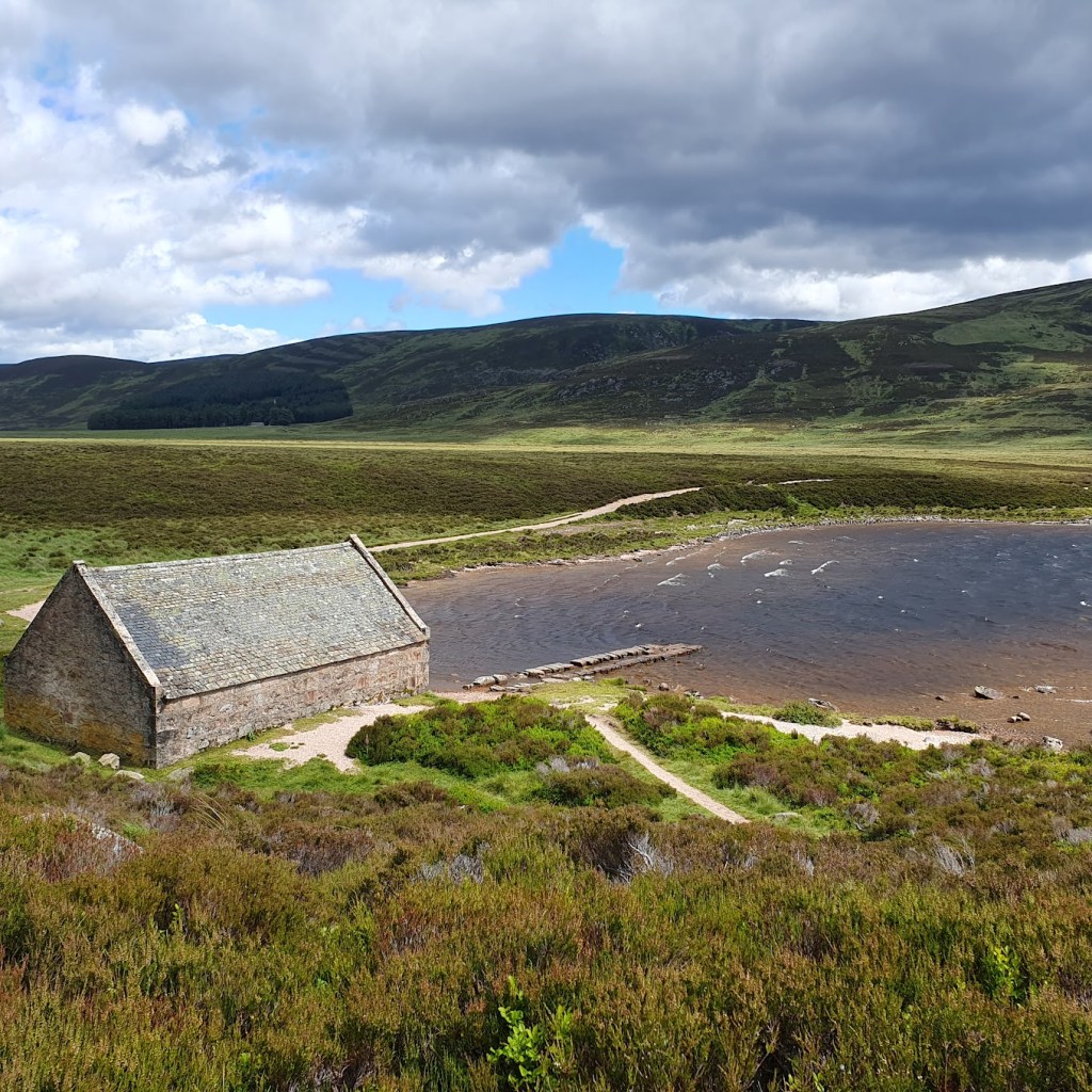 The boathouse at Loch Muick.