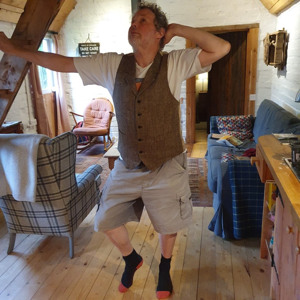 Ben posing with his waistcoat.