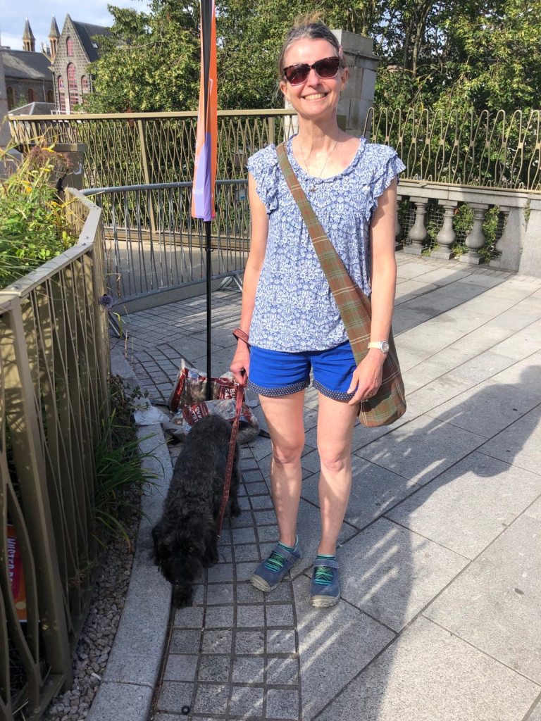 Rachel and Lyra the dog.