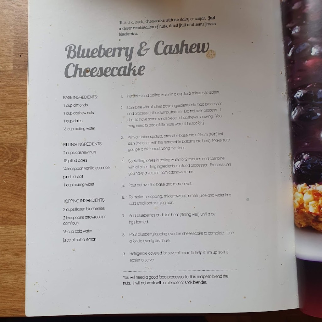 A photo of the recipe in the cookbook.