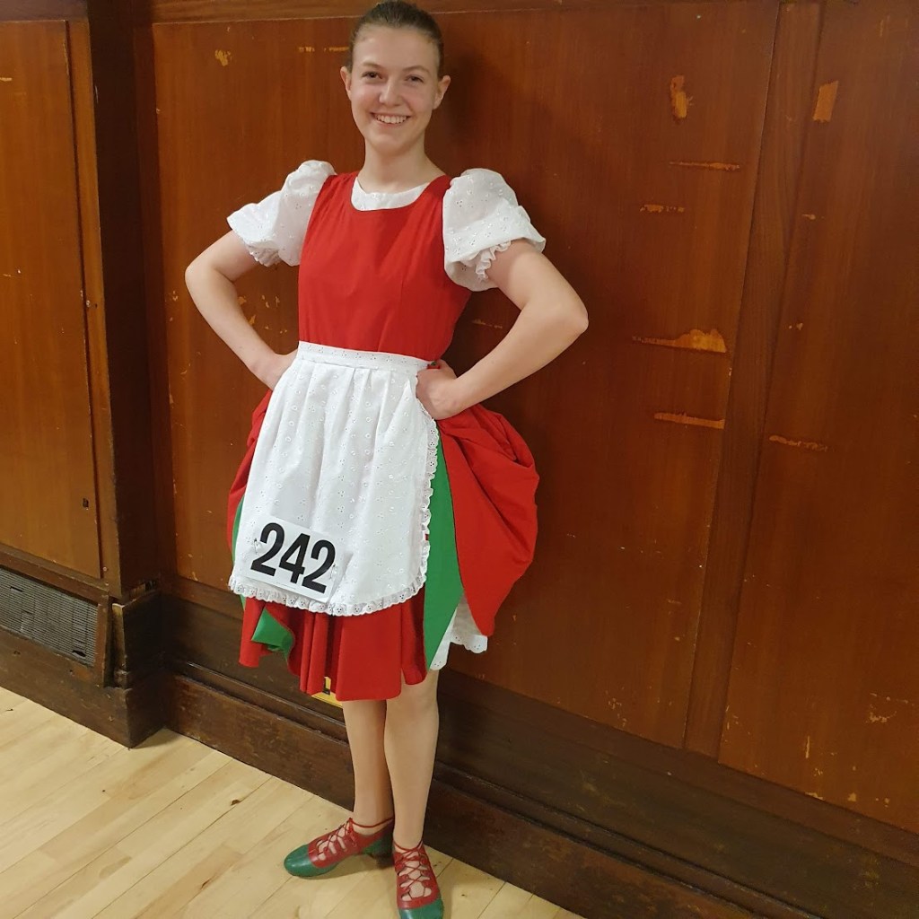 Elizabeth in her jig dress.