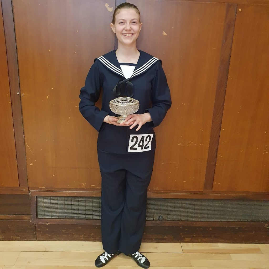 Elizabeth in the hornpipe outfit.