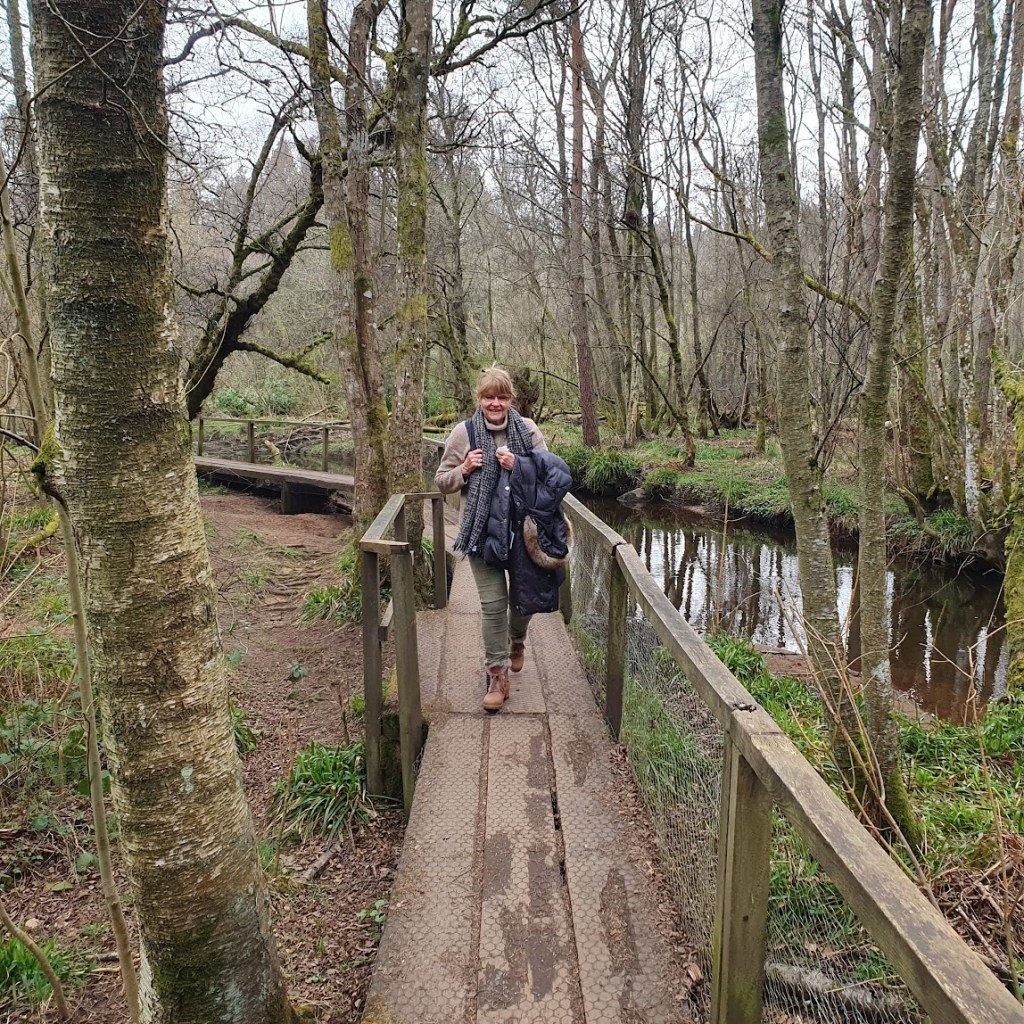 Mum walking on the path at Crathes.