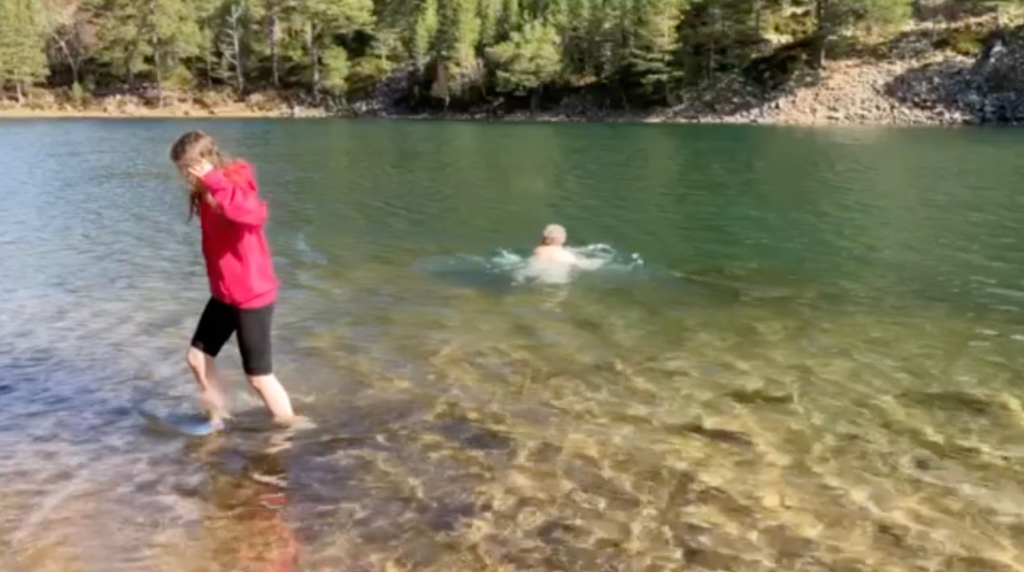 Swimming at An Lochan Uaine