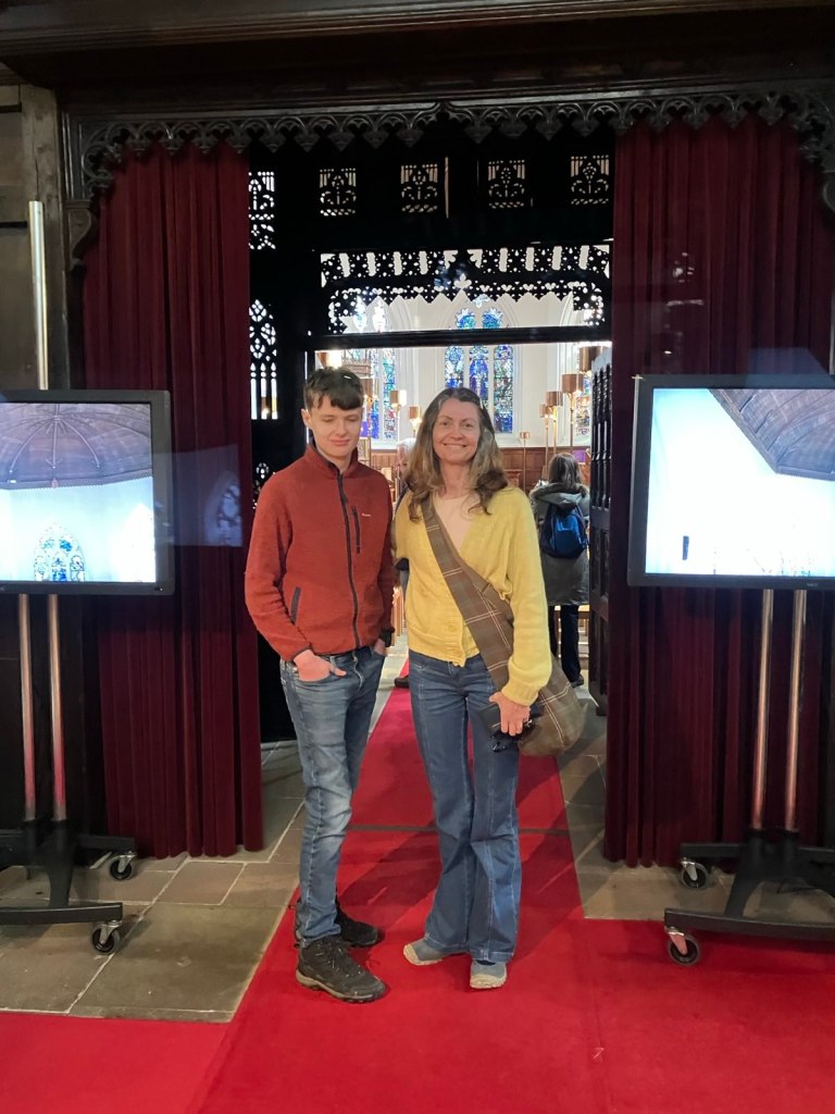 Daniel and Rachel inside King's College chapel.