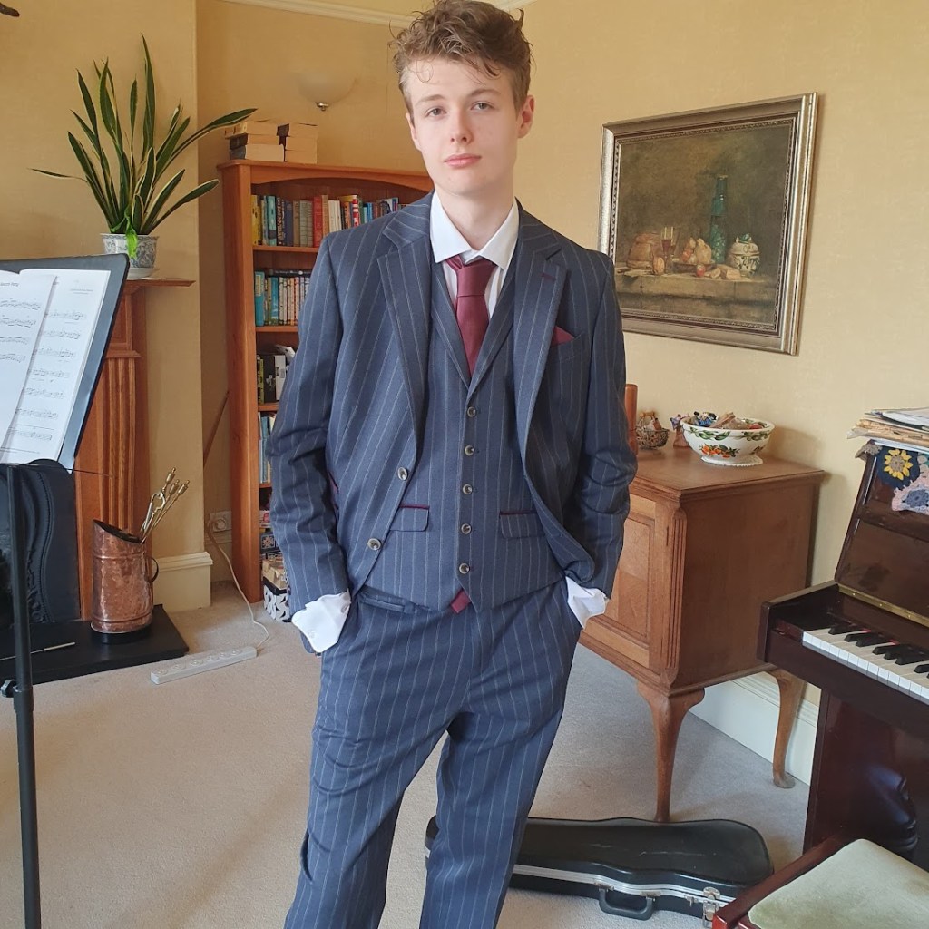 Daniel at home all ready for the prom.