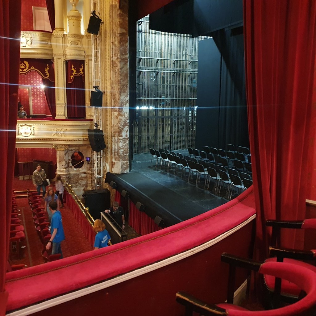 A view of part of the stage from the royal box.