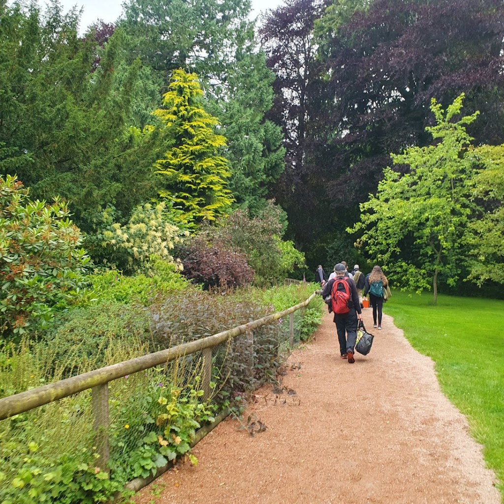 One of the pathways on the estate with lovely established gardens and trees.