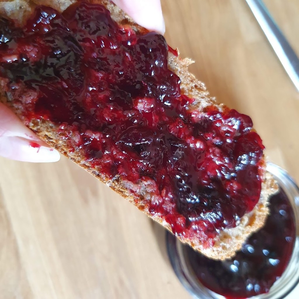 Jam on homemade sourdough