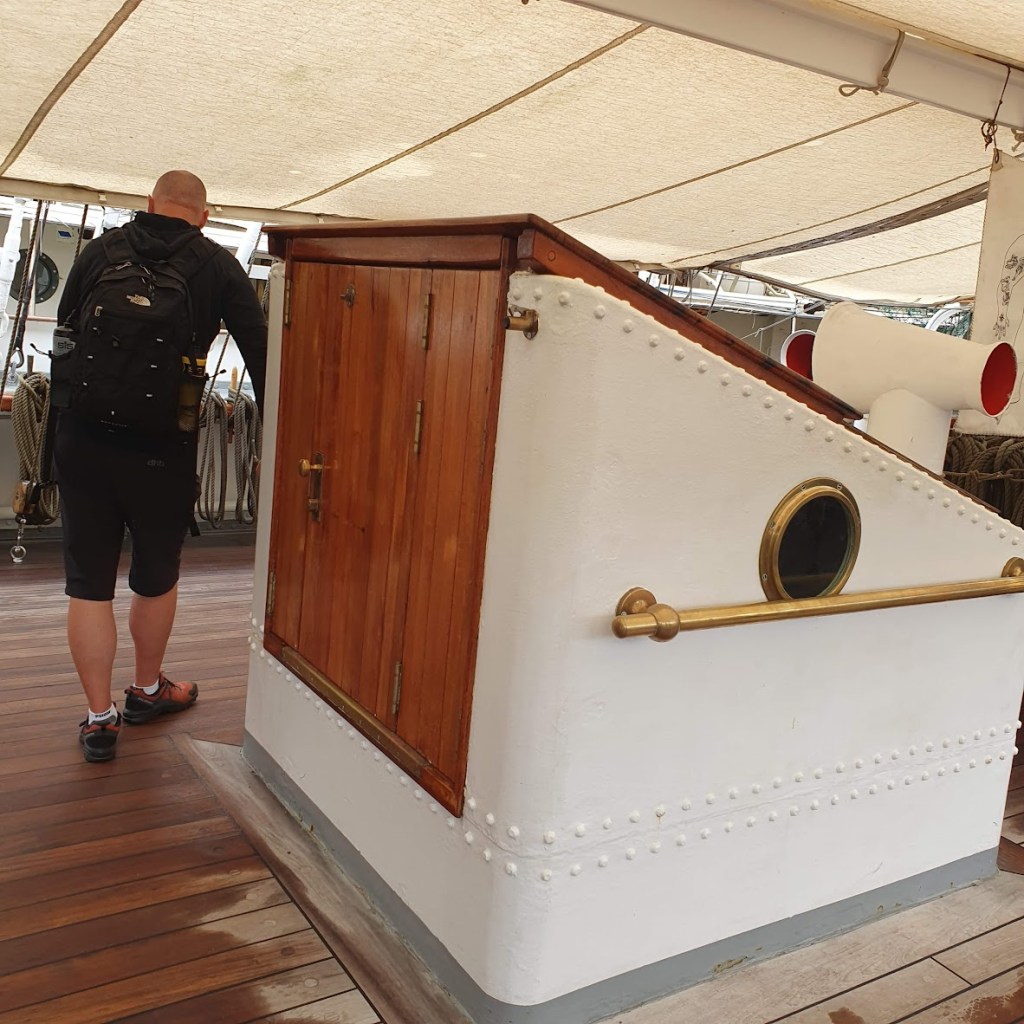 A hatch leading in the hull.