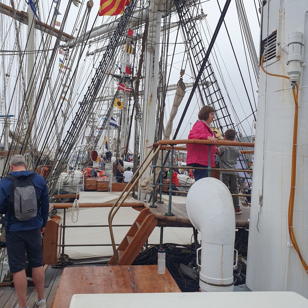 On deck of the Christian Radich