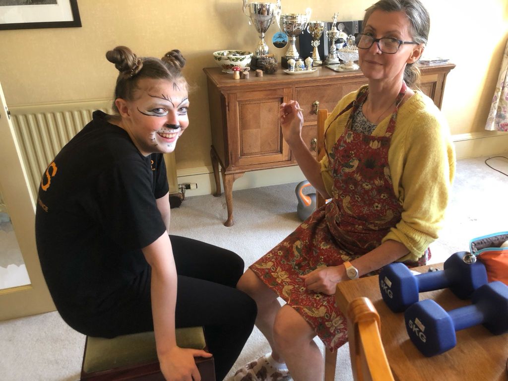 Me putting on her makeup