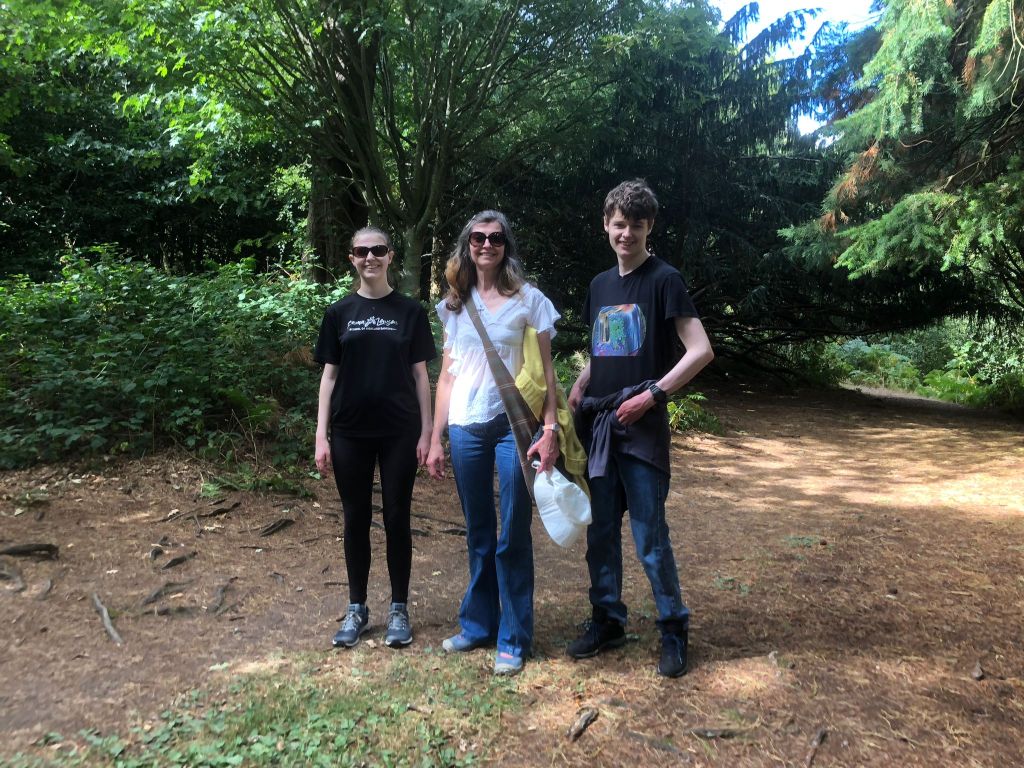 Elizabeth, Rachel and Daniel in the woods
