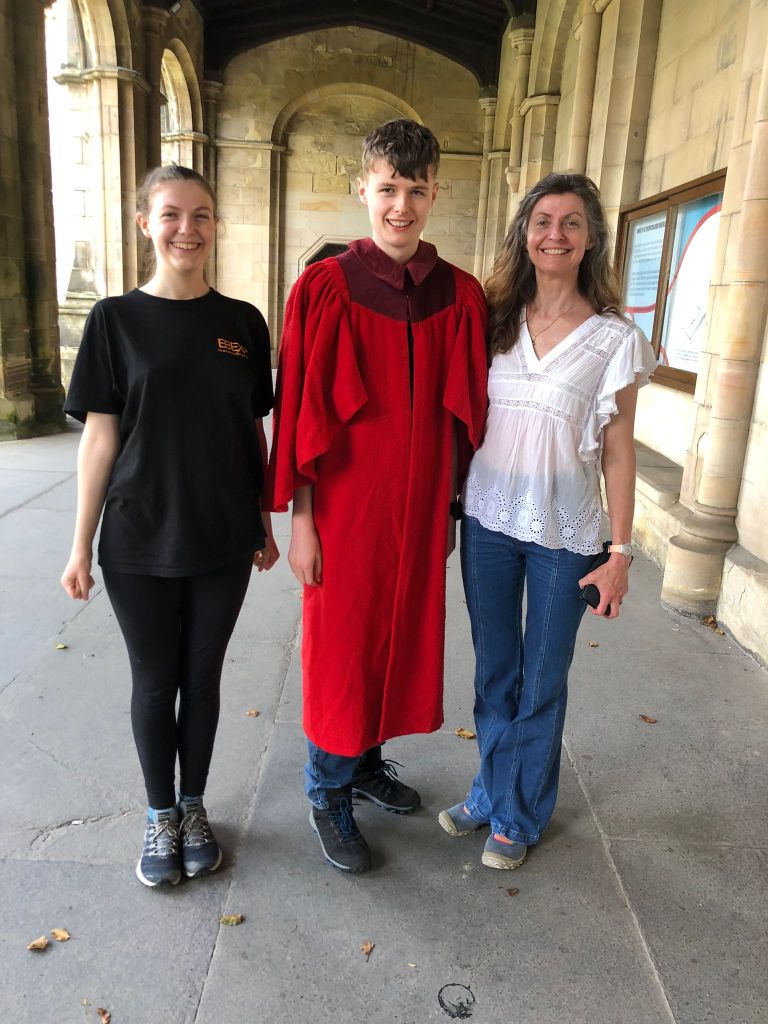Elizabeth, Daniel and Rachel all smiling.