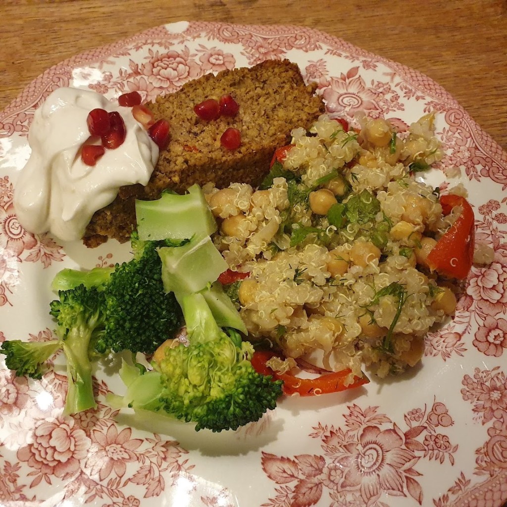 Nut roast with quinoa salad