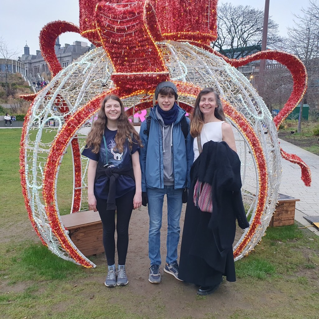 Elizabeth, Daniel and Me in the Christmas bauble