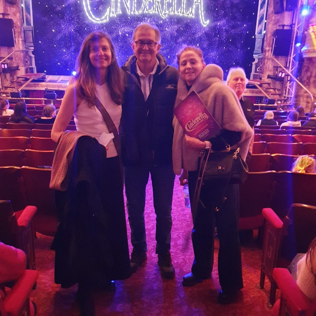 Me, Dad and Josey in the theatre with the stage behind us.