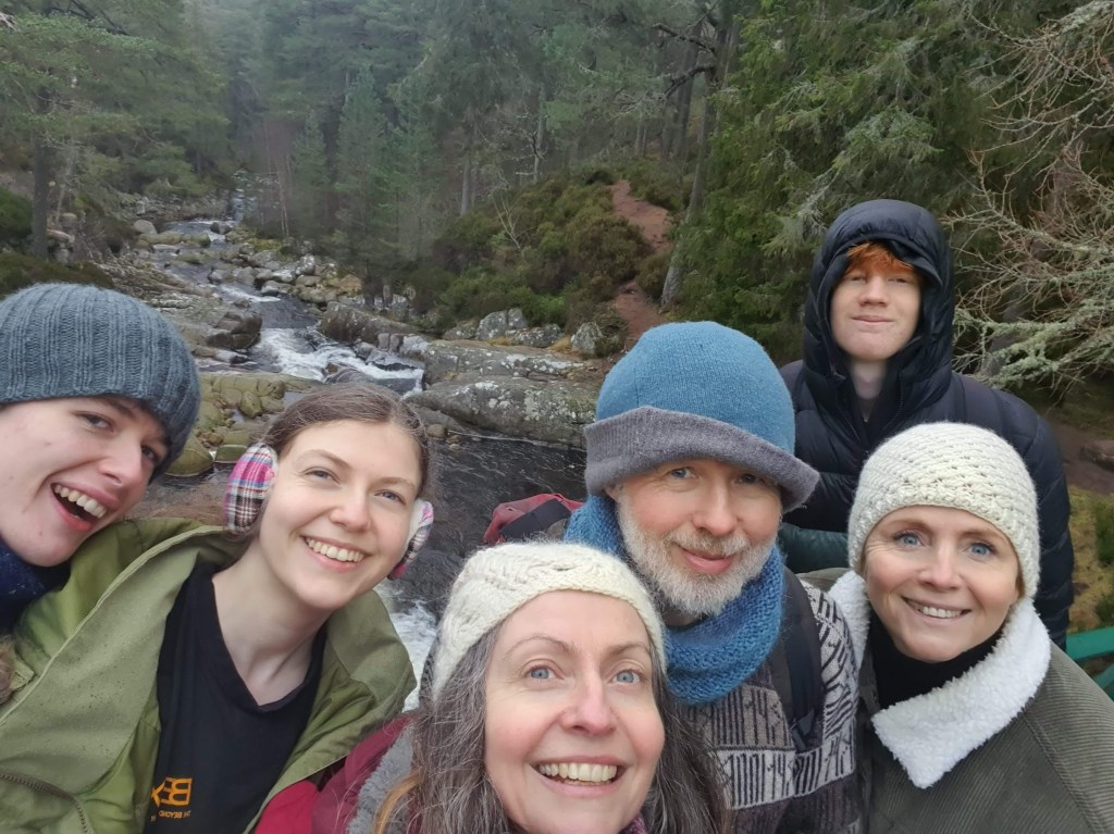 A selfie on the iron bridge of Daniel, Elizabeth, Rachel, Ben, Josey and Oscar.