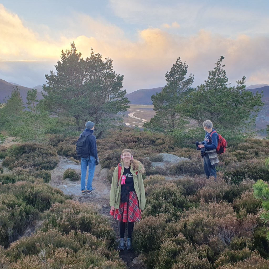 Daniel, Elizabeth and Ben at the top of Creag Choinnich
