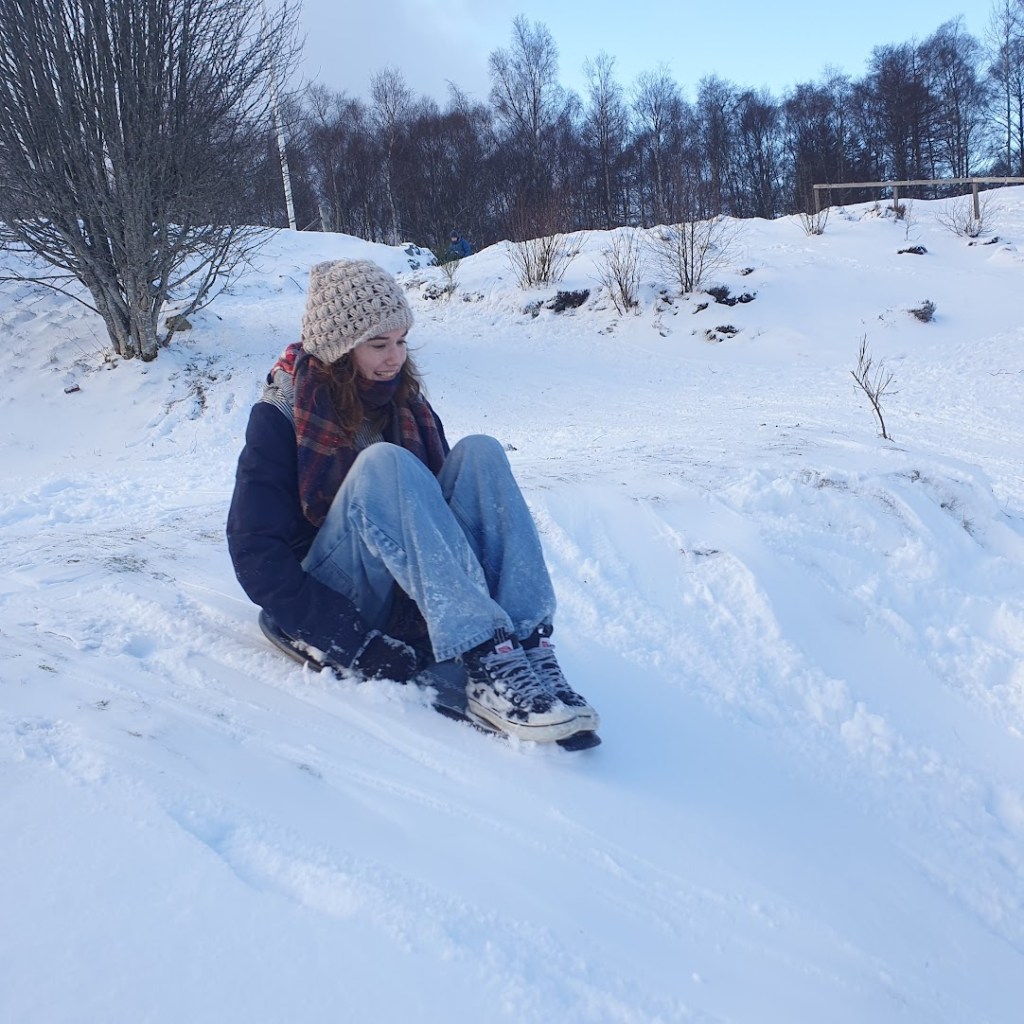 Maddy coming down the slope