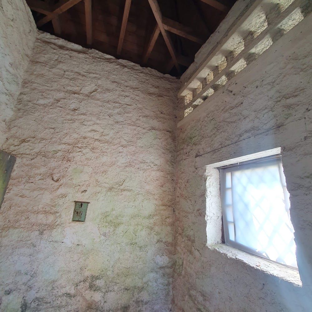 Inside the dovecote.