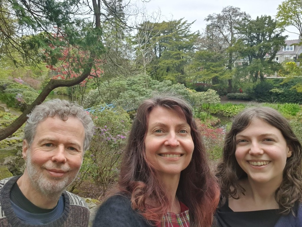 A selfie of the three of us in Johnston's Gardens