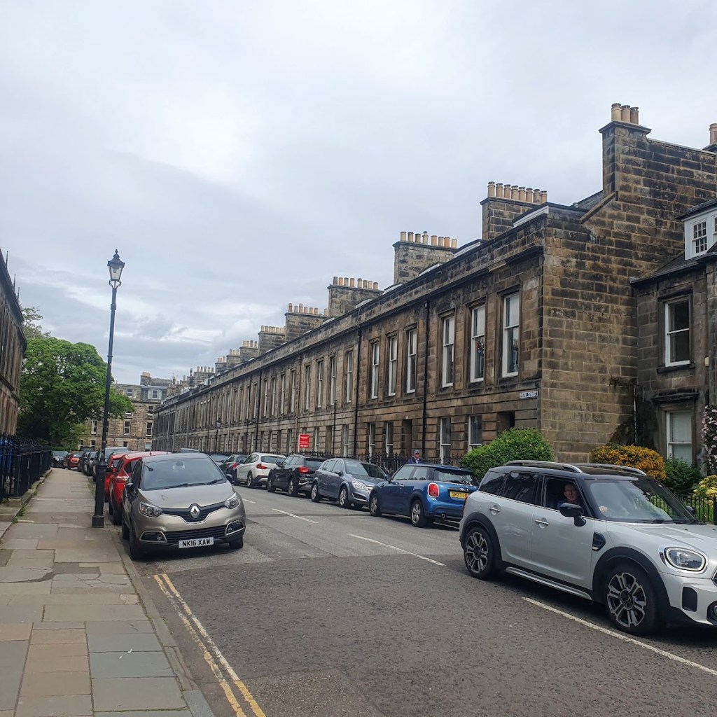 A row of townhouses. 