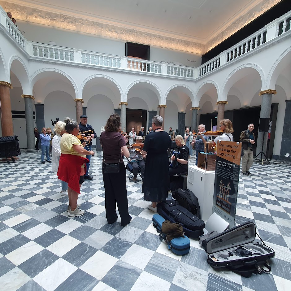 North Atlantic Turmoil collective playing in the art gallery