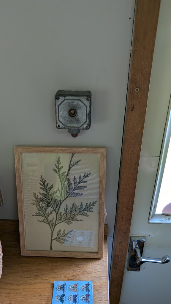 A metal old-fashioned light switch