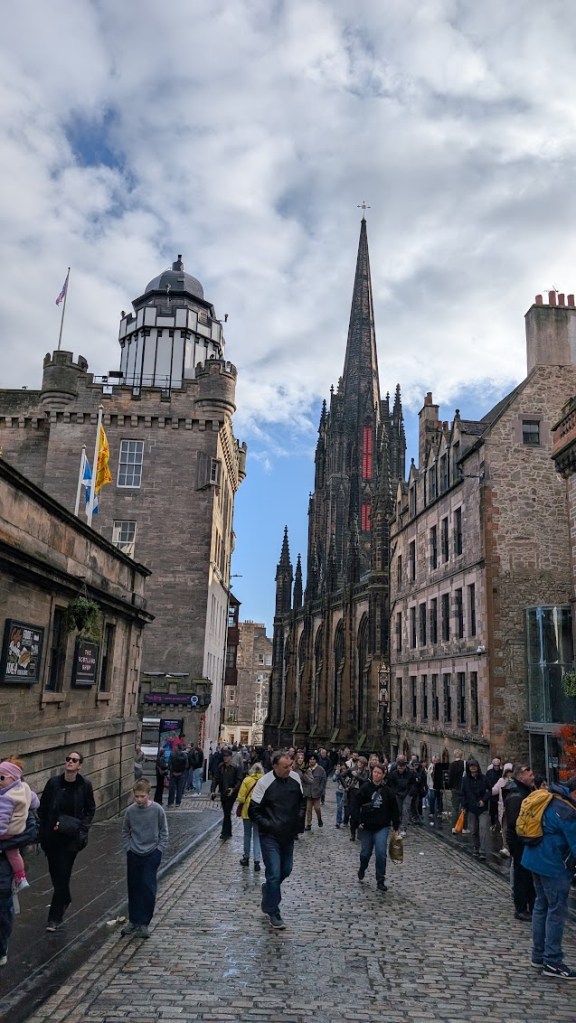 Looking down the royal mile in Edinburgh